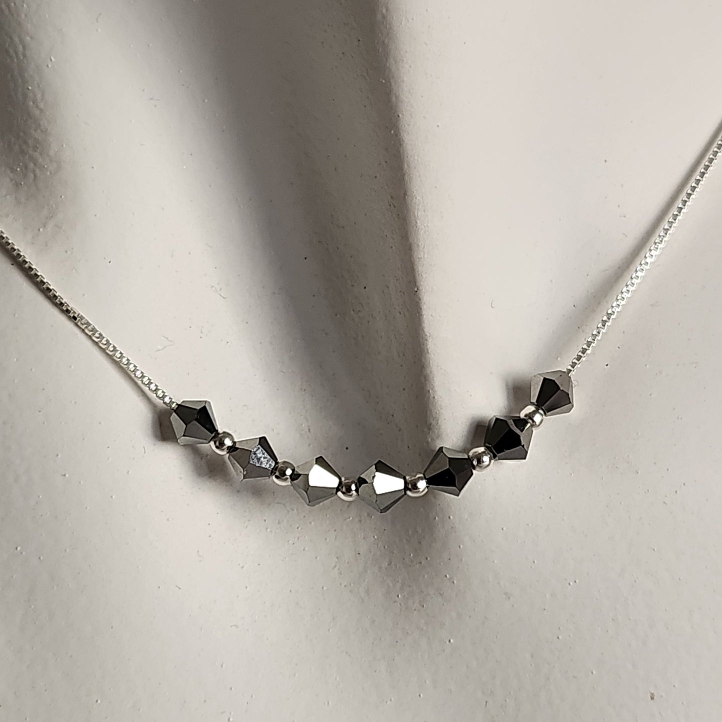 Collar Cadena Veneciana Cristal Swarovski Elements Plata 925 Varios Colores
