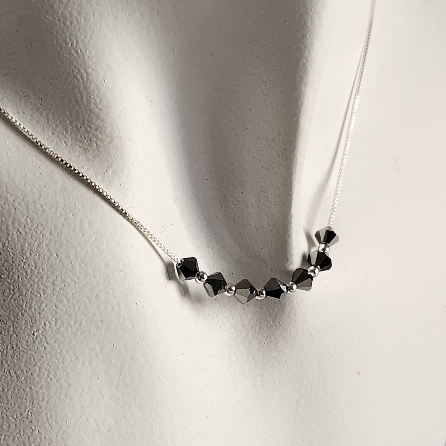 Collar Cadena Veneciana Cristal Swarovski Elements Plata 925 Varios Colores