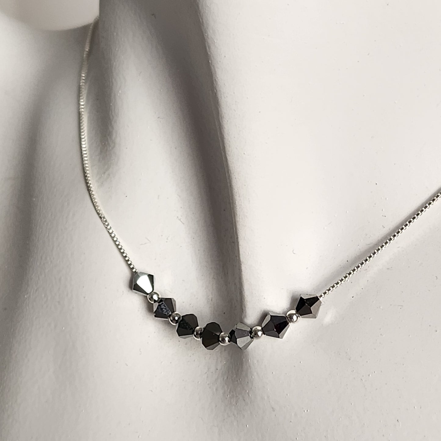 Collar Cadena Veneciana Cristal Swarovski Elements Plata 925 Varios Colores