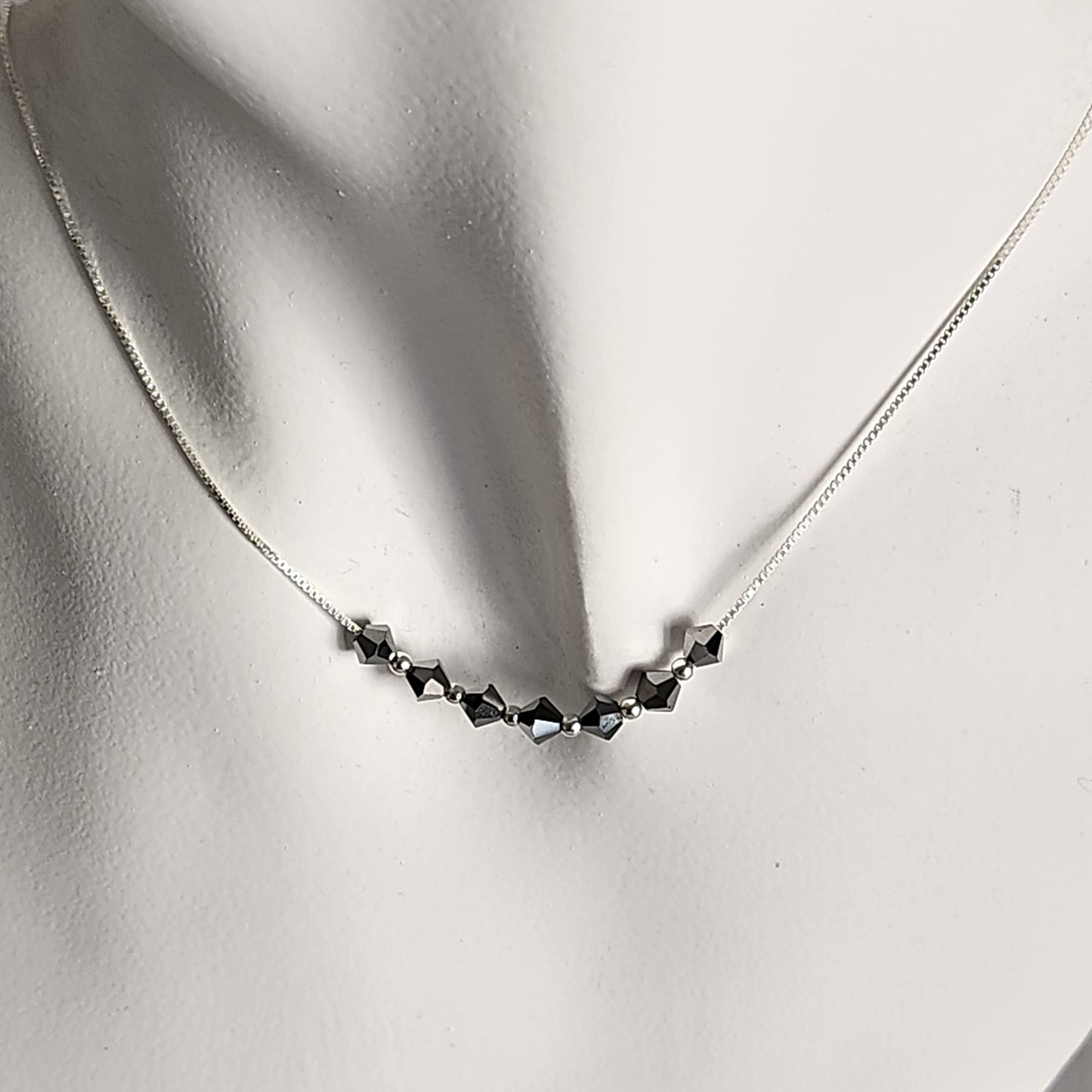 Collar Cadena Veneciana Cristal Swarovski Elements Plata 925 Varios Colores