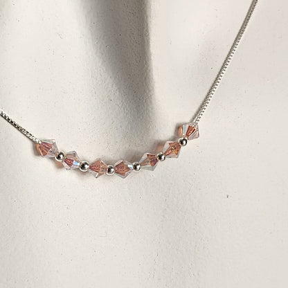 Collar Cadena Veneciana Cristal Swarovski Elements Plata 925 Varios Colores