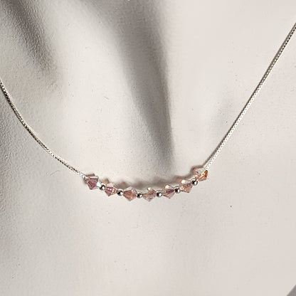 Collar Cadena Veneciana Cristal Swarovski Elements Plata 925 Varios Colores