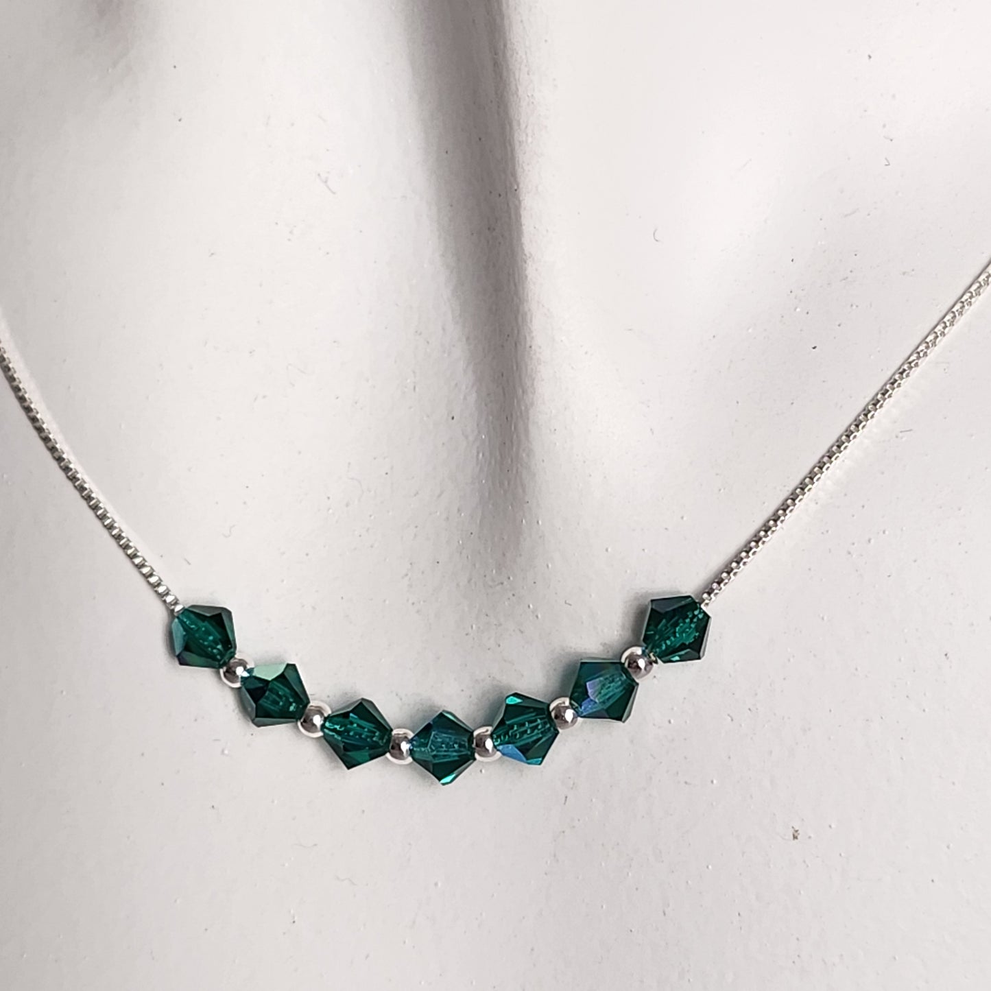 Collar Cadena Veneciana Cristal Swarovski Elements Plata 925 Varios Colores