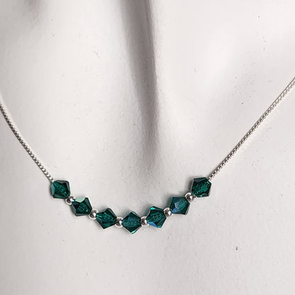 Collar Cadena Veneciana Cristal Swarovski Elements Plata 925 Varios Colores