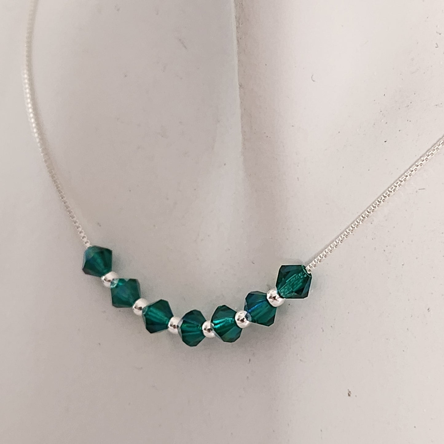 Collar Cadena Veneciana Cristal Swarovski Elements Plata 925 Varios Colores