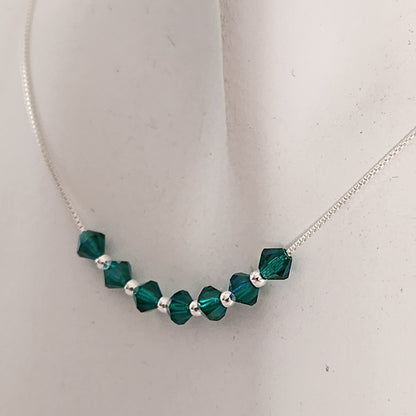 Collar Cadena Veneciana Cristal Swarovski Elements Plata 925 Varios Colores