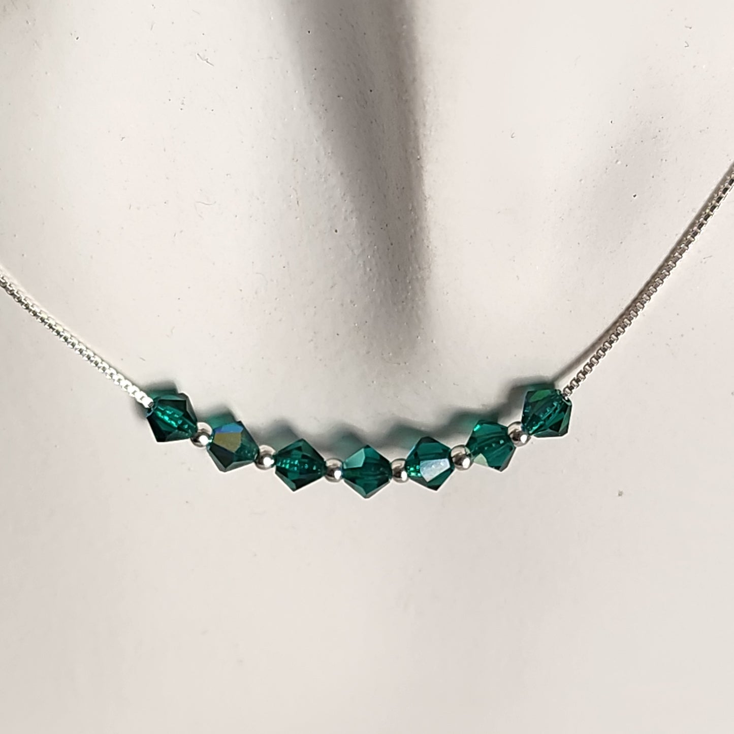 Collar Cadena Veneciana Cristal Swarovski Elements Plata 925 Varios Colores