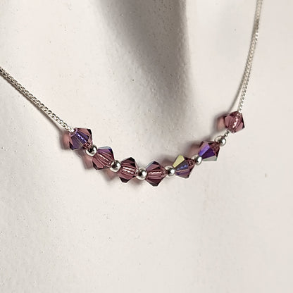 Collar Cadena Veneciana Cristal Swarovski Elements Plata 925 Varios Colores