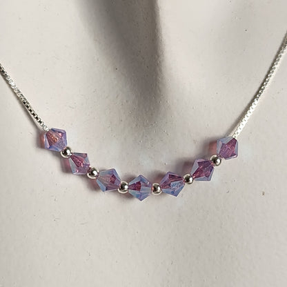 Collar Cadena Veneciana Cristal Swarovski Elements Plata 925 Varios Colores