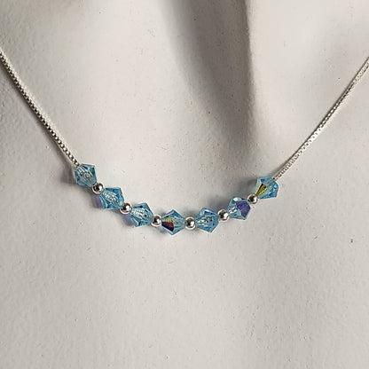 Collar Cadena Veneciana Cristal Swarovski Elements Plata 925 Varios Colores