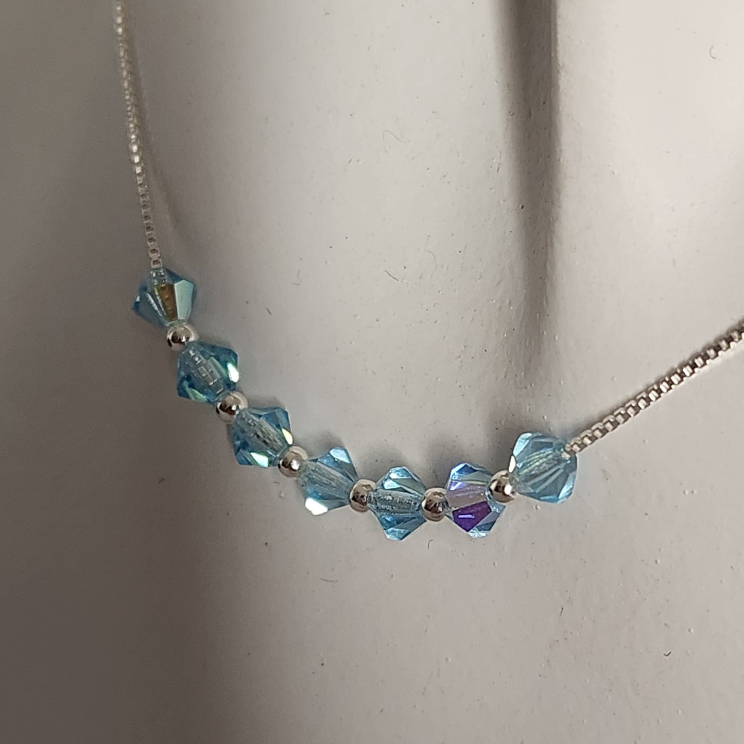 Collar Cadena Veneciana Cristal Swarovski Elements Plata 925 Varios Colores