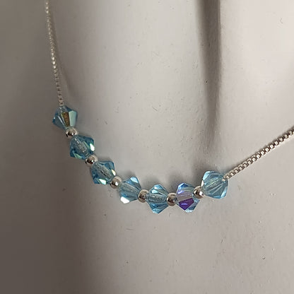 Collar Cadena Veneciana Cristal Swarovski Elements Plata 925 Varios Colores