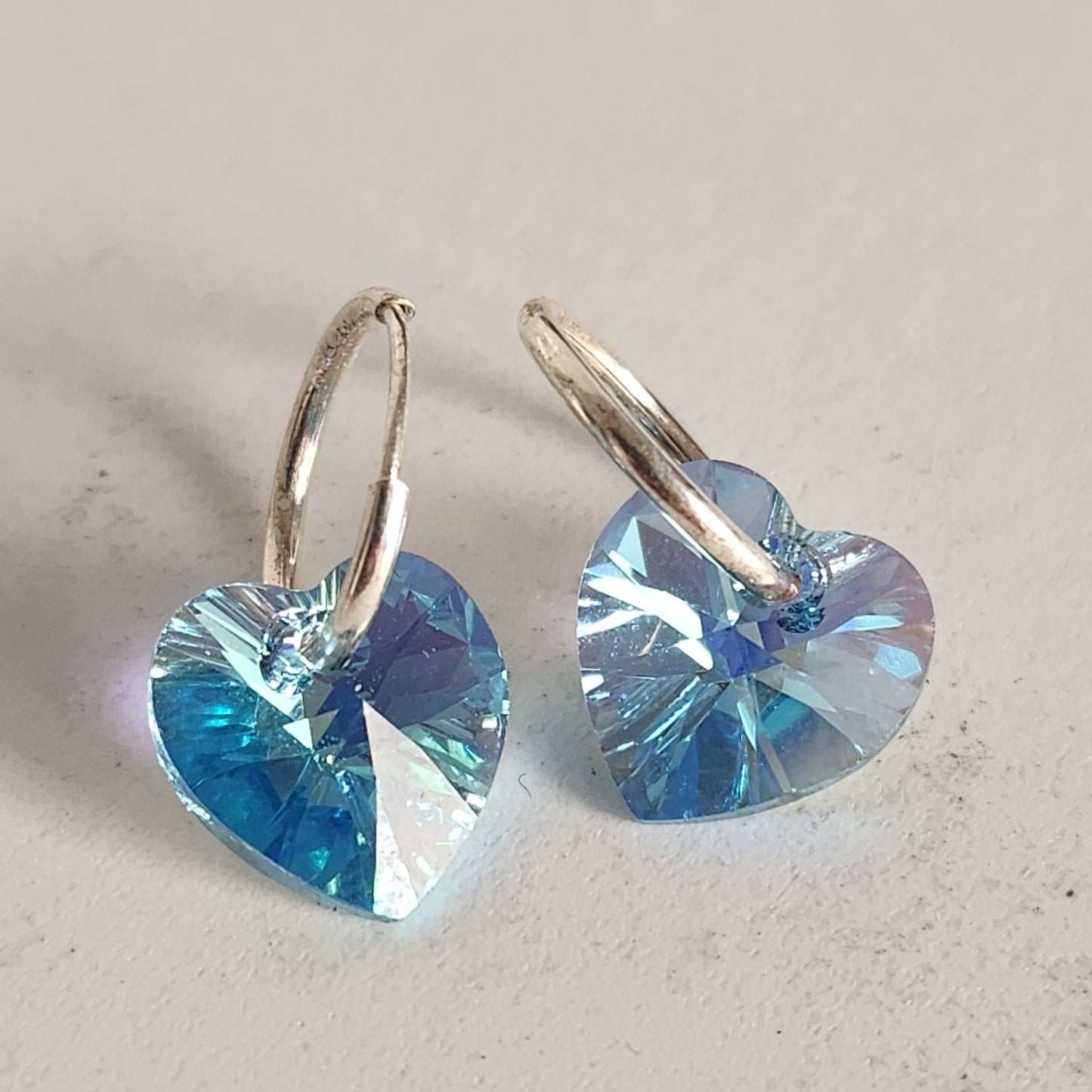 Aros Cubano Varios Colores Corazon Cristal Swarovski Elements