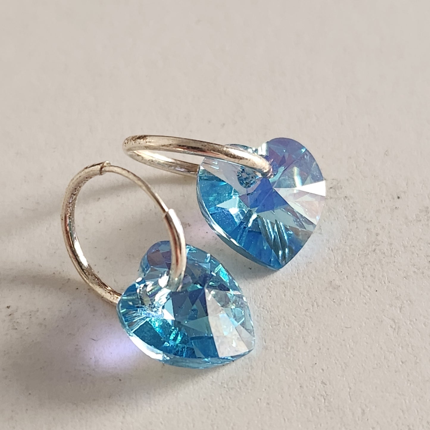 Aros Cubano Varios Colores Corazon Cristal Swarovski Elements