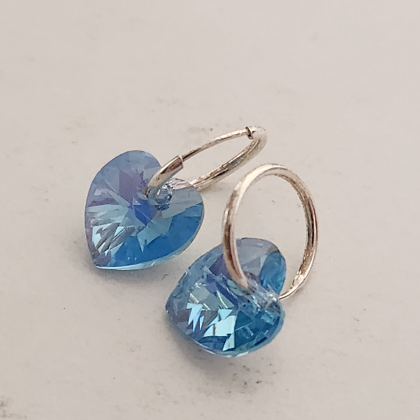 Aros Cubano Varios Colores Corazon Cristal Swarovski Elements