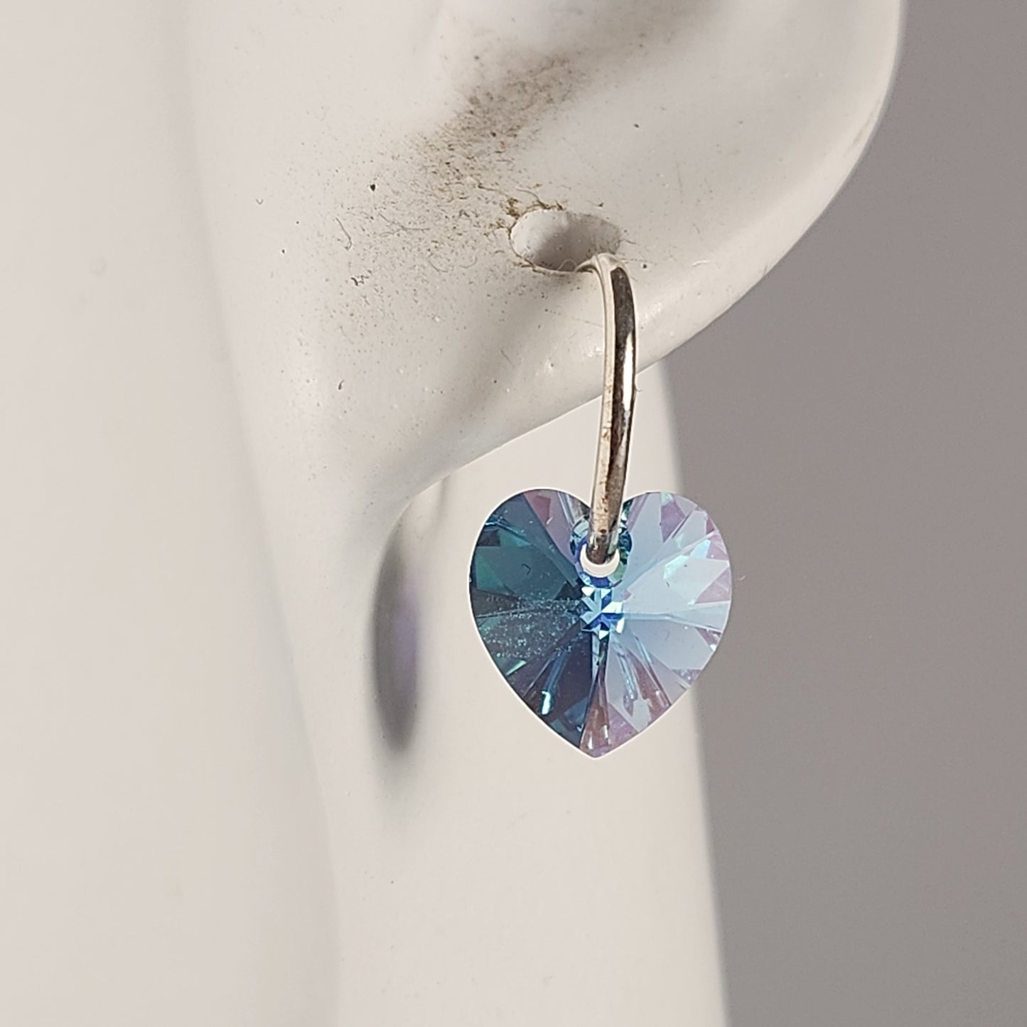 Aros Cubano Varios Colores Corazon Cristal Swarovski Elements