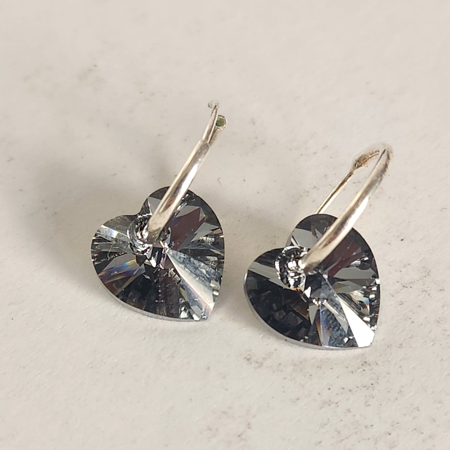 Aros Cubano Varios Colores Corazon Cristal Swarovski Elements