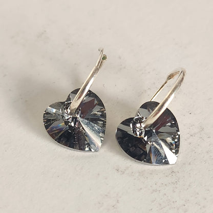 Aros Cubano Varios Colores Corazon Cristal Swarovski Elements
