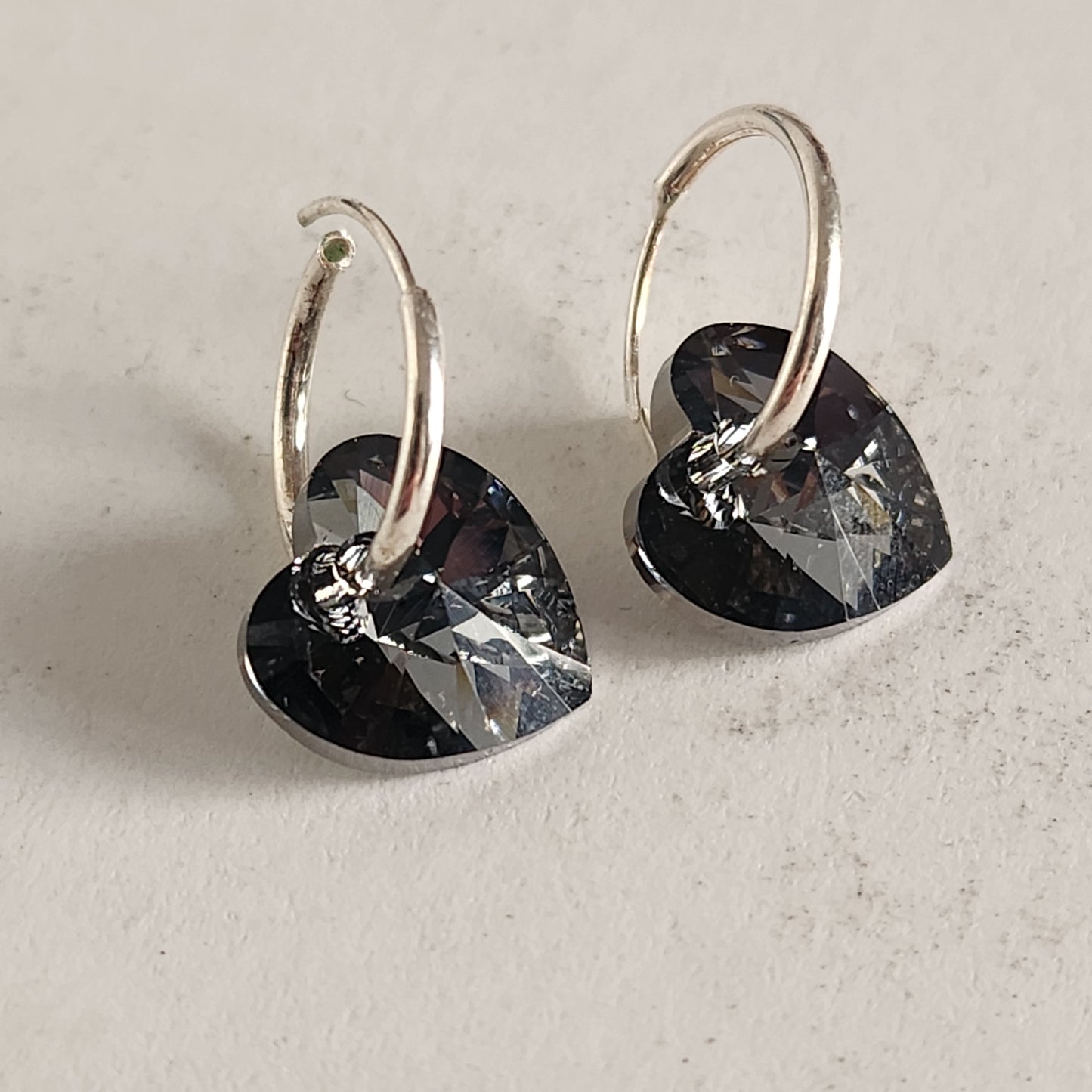 Aros Cubano Varios Colores Corazon Cristal Swarovski Elements