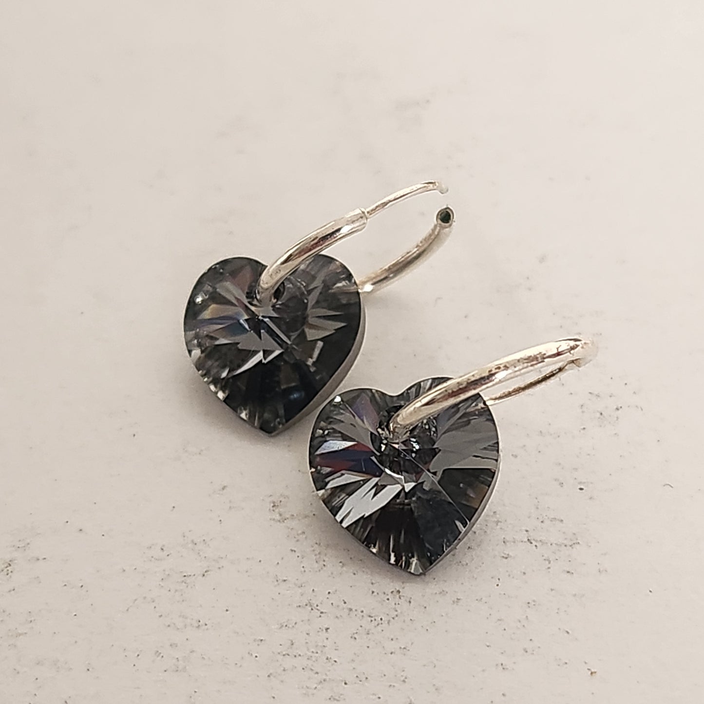 Aros Cubano Varios Colores Corazon Cristal Swarovski Elements
