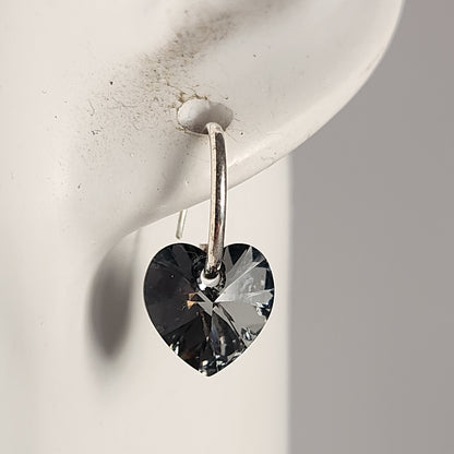Aros Cubano Varios Colores Corazon Cristal Swarovski Elements