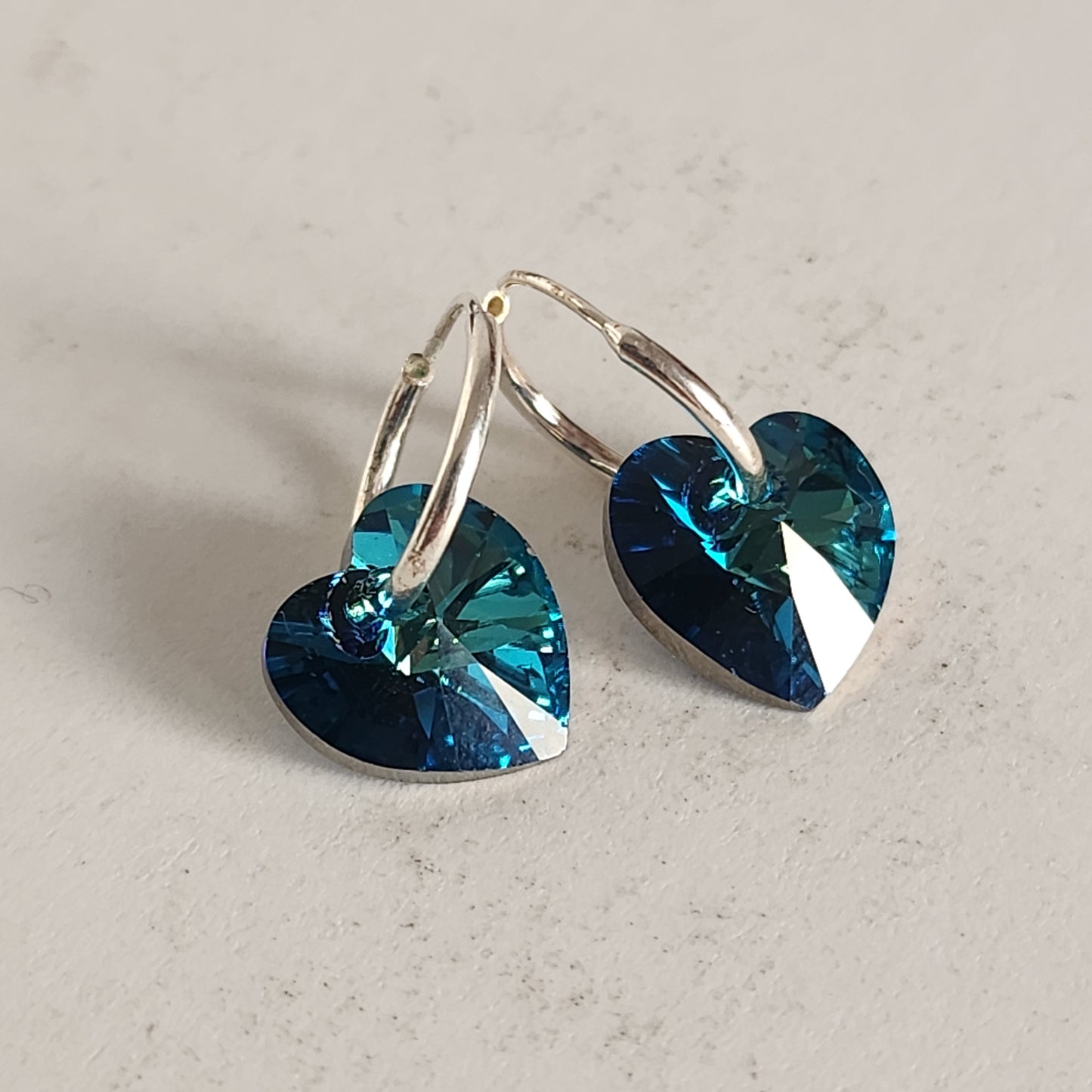 Aros Cubano Varios Colores Corazon Cristal Swarovski Elements