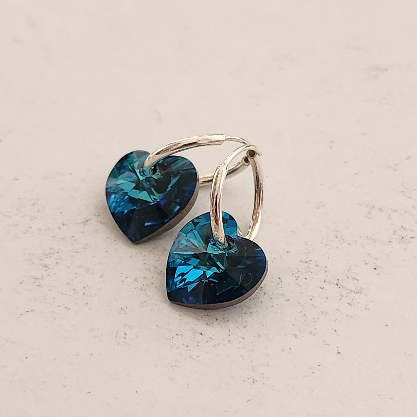 Aros Cubano Varios Colores Corazon Cristal Swarovski Elements