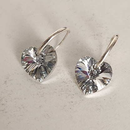 Aros Cubano Varios Colores Corazon Cristal Swarovski Elements