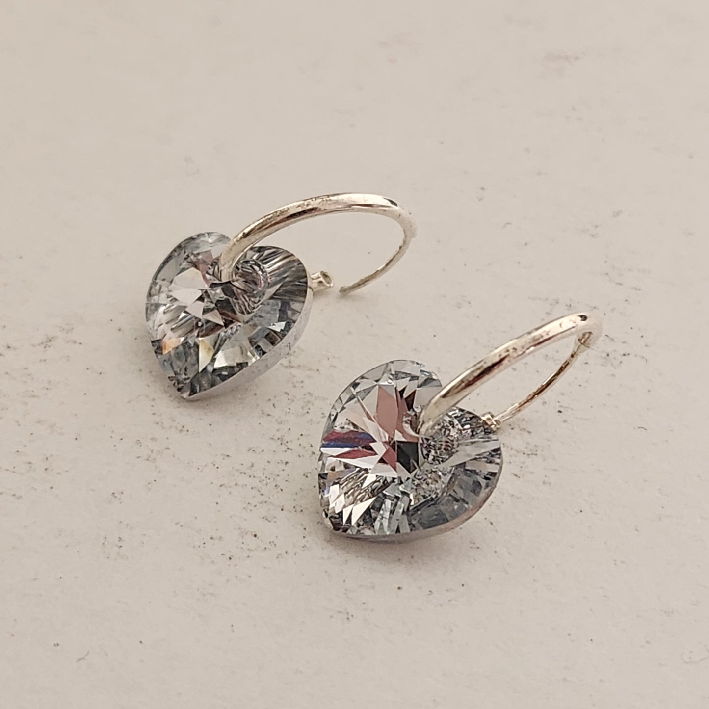 Aros Cubano Varios Colores Corazon Cristal Swarovski Elements