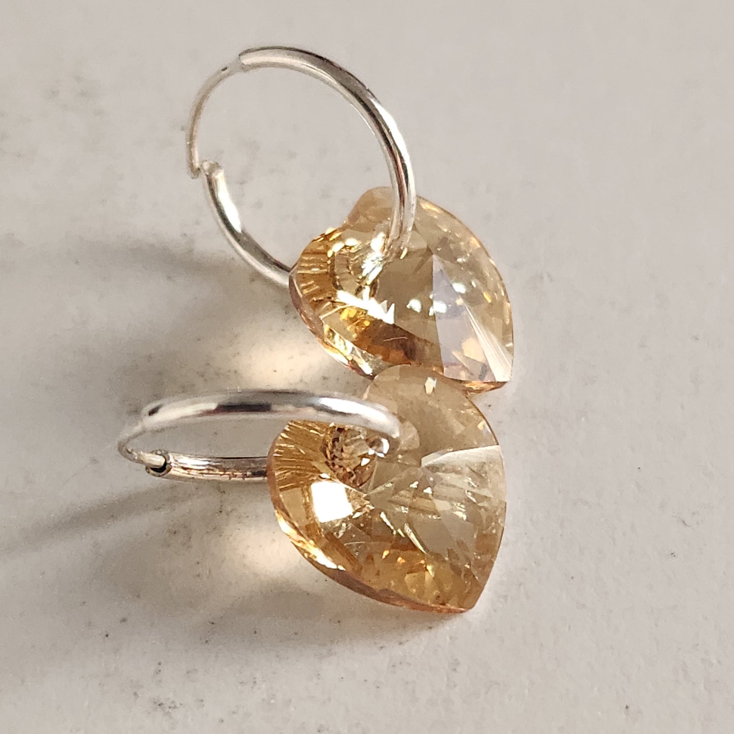 Aros Cubano Varios Colores Corazon Cristal Swarovski Elements