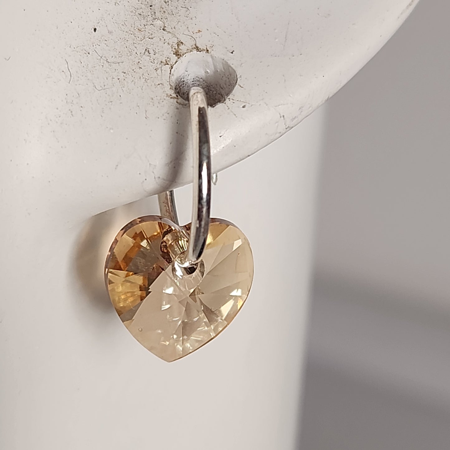 Aros Cubano Varios Colores Corazon Cristal Swarovski Elements