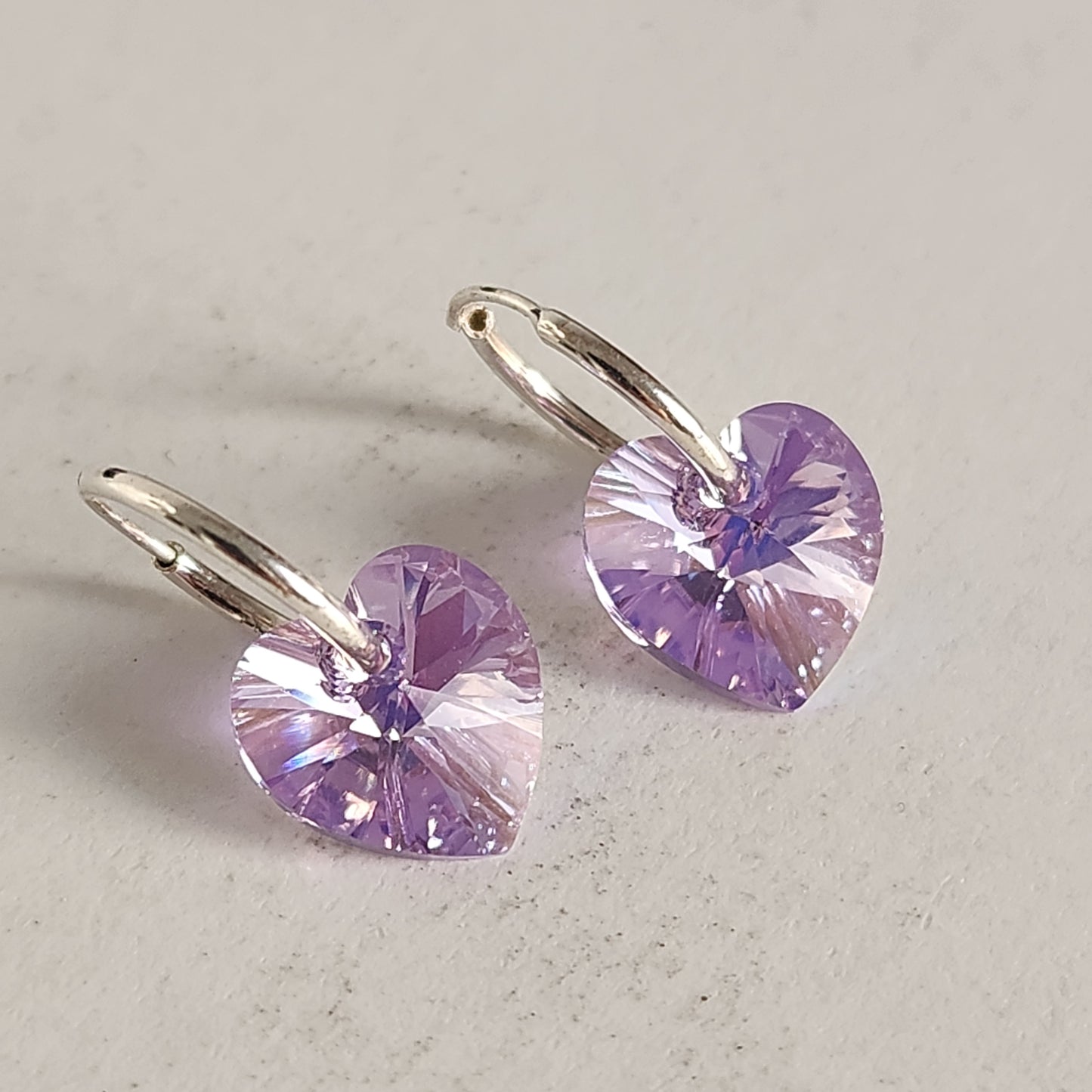 Aros Cubano Varios Colores Corazon Cristal Swarovski Elements