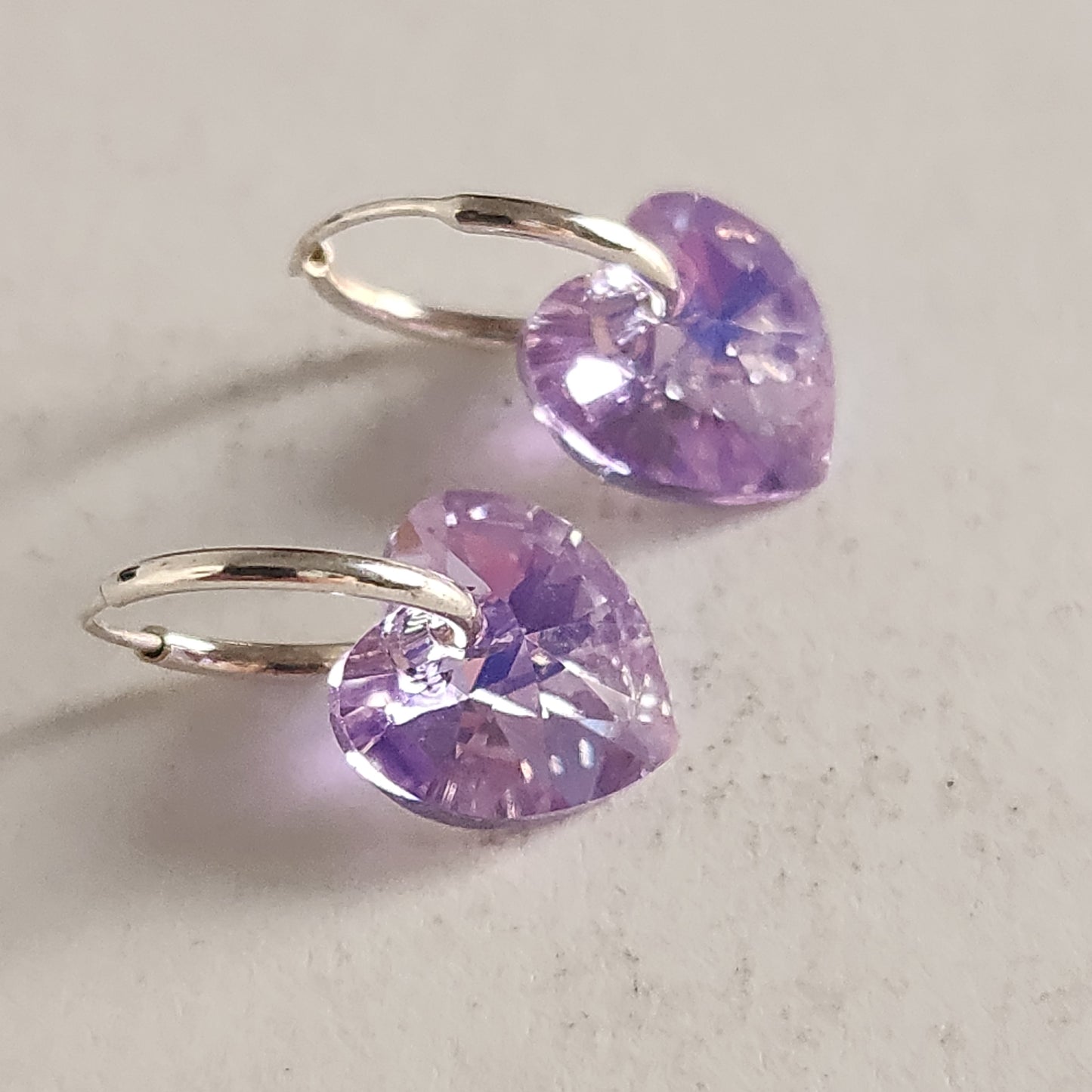 Aros Cubano Varios Colores Corazon Cristal Swarovski Elements