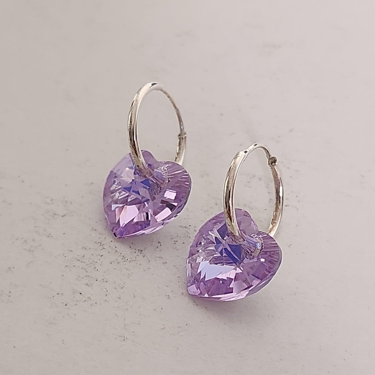 Aros Cubano Varios Colores Corazon Cristal Swarovski Elements