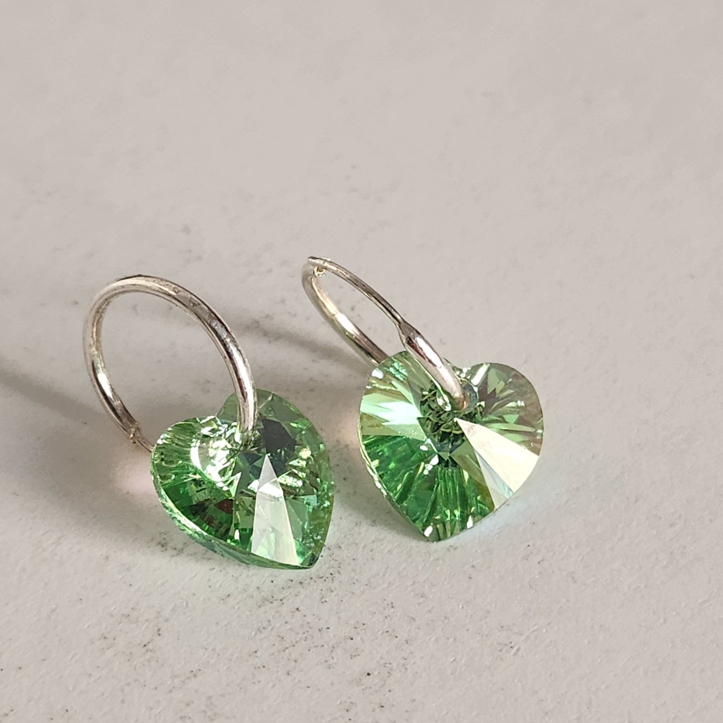 Aros Cubano Varios Colores Corazon Cristal Swarovski Elements