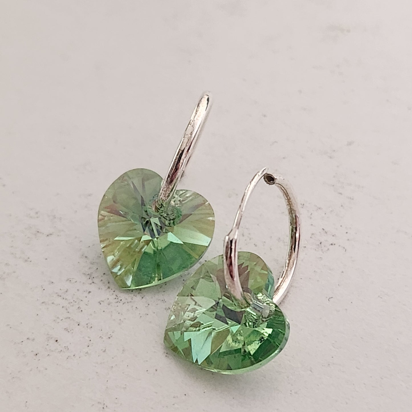 Aros Cubano Varios Colores Corazon Cristal Swarovski Elements