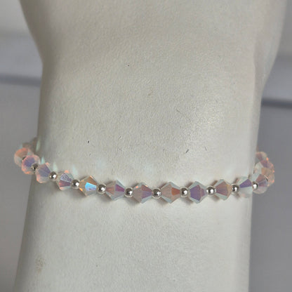 Pulsera Cristal Swarovski Elements Bolita Plata 925 Varios Colores