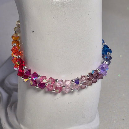Pulsera Abundancia Cristal Swarovski Elements 4mm Plata 925 Colores