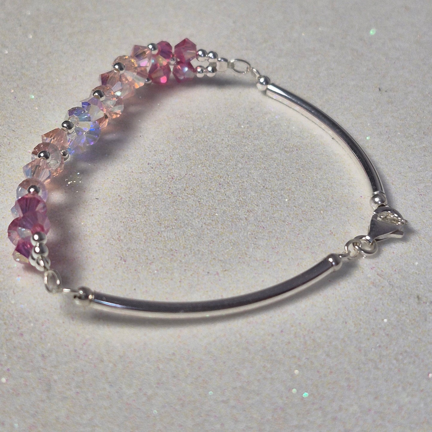 Pulsera FLOR Cristales Swarovski Elements 4mm Plata 925 Varios Colores