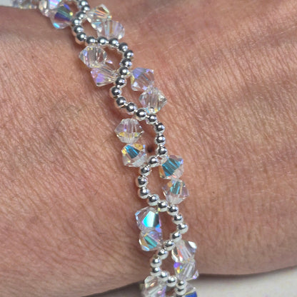 Pulsera ONDAS Cristal Swarovski Elements Plata 925 Colores