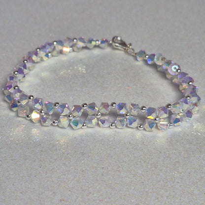 Pulsera Abundancia Cristal Swarovski Elements 4mm Plata 925 Colores
