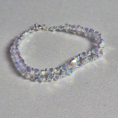 Pulsera Abundancia Cristal Swarovski Elements 4mm Plata 925 Colores