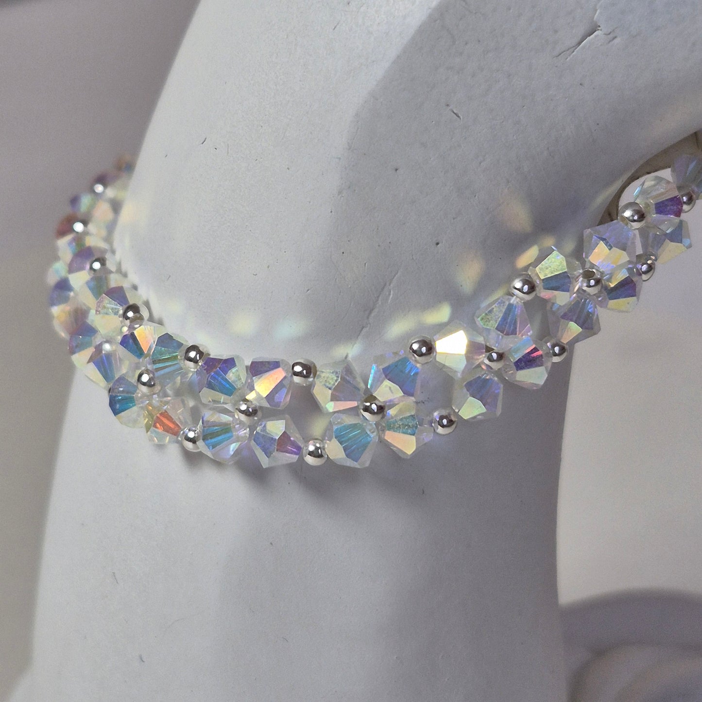Pulsera Abundancia Cristal Swarovski Elements 4mm Plata 925 Colores