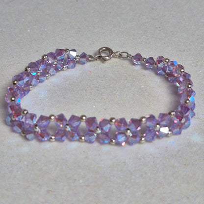 Pulsera Abundancia Cristal Swarovski Elements 4mm Plata 925 Colores