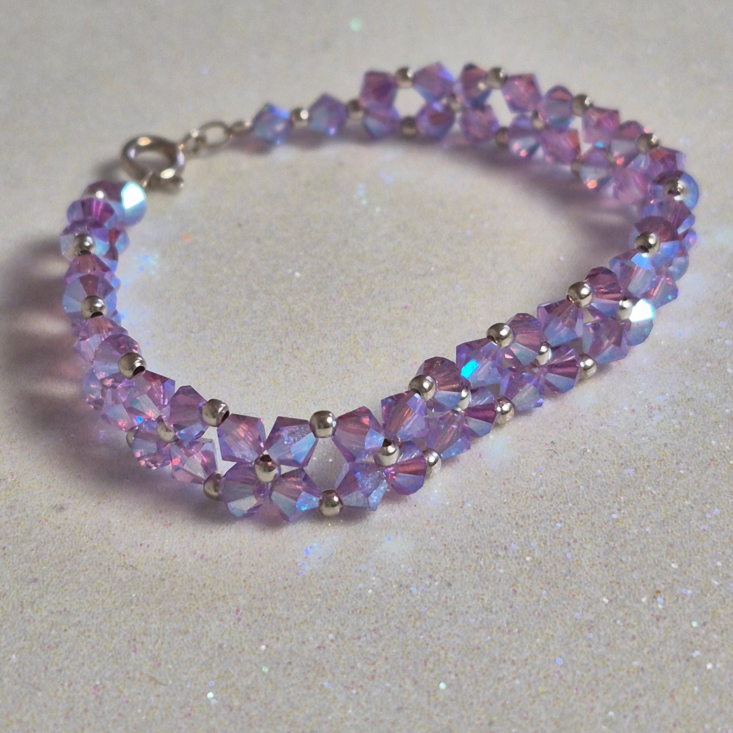 Pulsera Abundancia Cristal Swarovski Elements 4mm Plata 925 Colores