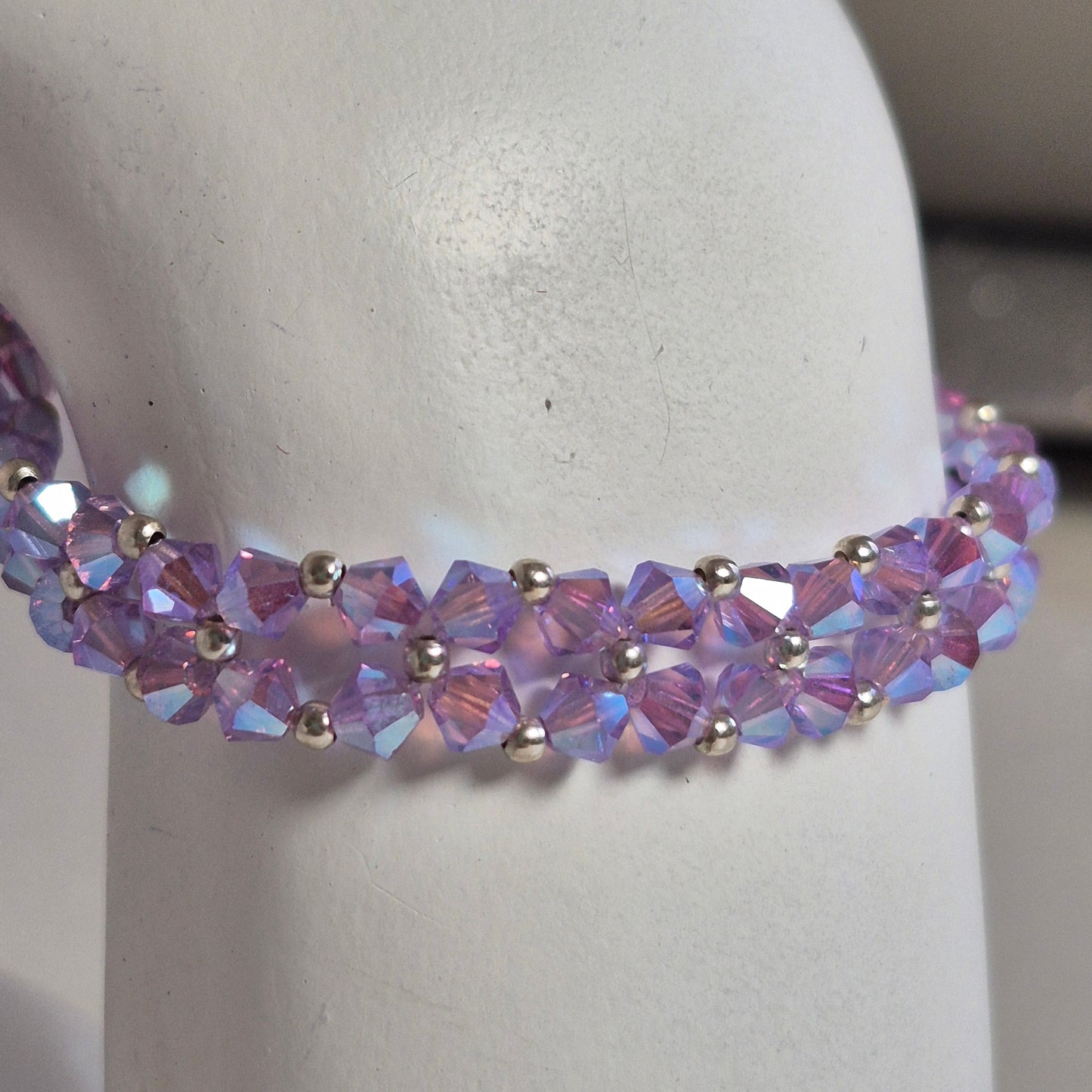 Pulsera Abundancia Cristal Swarovski Elements 4mm Plata 925 Colores