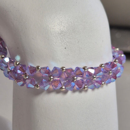 Pulsera Abundancia Cristal Swarovski Elements 4mm Plata 925 Colores