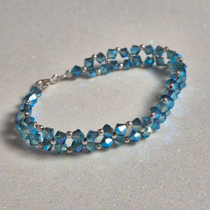 Pulsera Abundancia Cristal Swarovski Elements 4mm Plata 925 Colores
