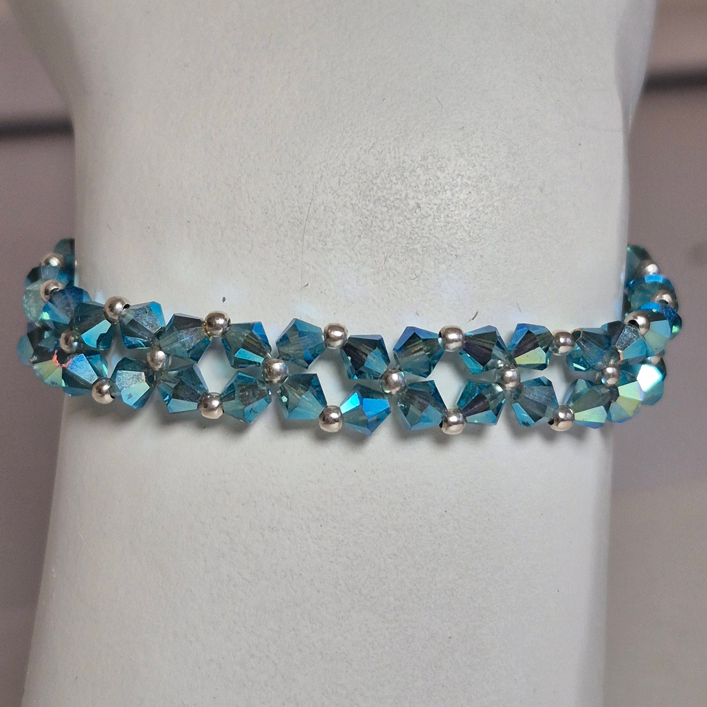 Pulsera Abundancia Cristal Swarovski Elements 4mm Plata 925 Colores