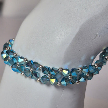 Pulsera Abundancia Cristal Swarovski Elements 4mm Plata 925 Colores